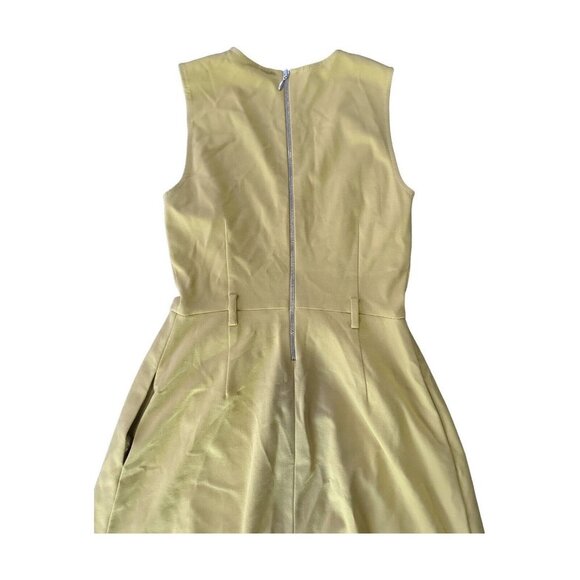 EUC Banana Republic Yellow Ponte Belted Dress Size  Petite OP - Picture 10 of 12